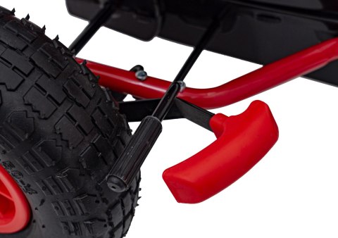 Gokart na Pedały AIR PerHour dla dzieci Czerwony + Hamulec ręczny + Pompowane koła + Regulacja siedzenia