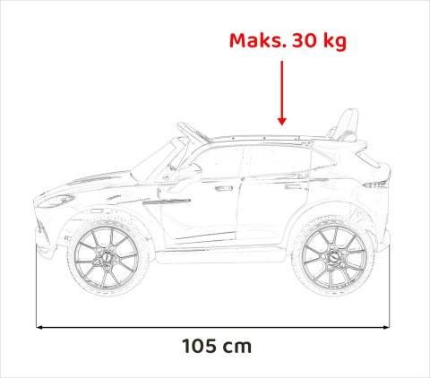 Aston Martin DBX na akumulator dla dzieci Biały + Pilot + EVA + Pasy + Wolny Start + Audio LED