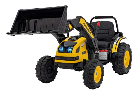 Koparka Traktor na akumulator dla dzieci Żółty + Ruchome Ramię Łyżka + Pilot + Wolny Start + Radio FM + LED