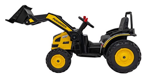 Koparka Traktor na akumulator dla dzieci Żółty + Ruchome Ramię Łyżka + Pilot + Wolny Start + Radio FM + LED