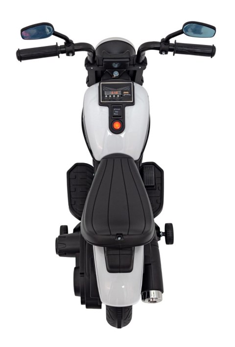 Motorek Chopper FASTER na akumulator dla dzieci Biały + Radio FM + Panel audio + LED