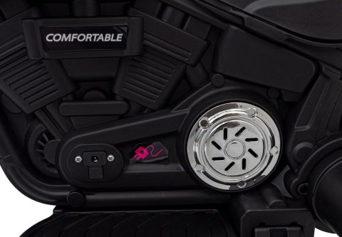 Motorek Chopper FASTER na akumulator dla dzieci Biały + Radio FM + Panel audio + LED