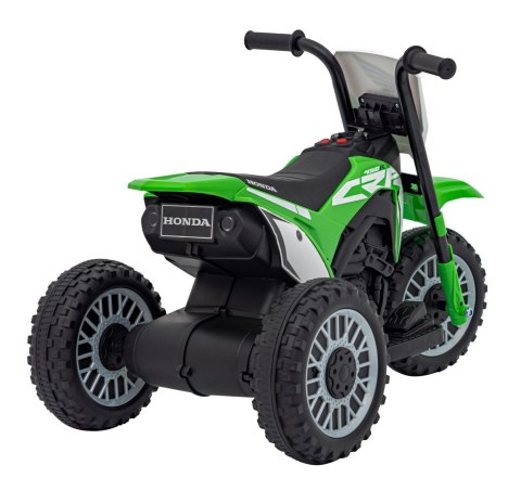 Motorek Cross Honda CRF 450R na akumulator dla dzieci Zielony + 3 Koła + Gumowy Bieżnik + Klakson
