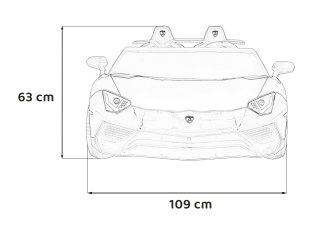Auto Lamborghini Aventador SV na akumulator dla 2 dzieci Szary + Pilot 2,4 GHz + Pianka EVA + Audio LED