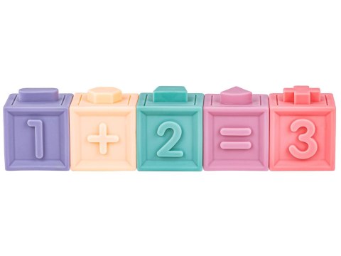 Edukacyjny zestaw klocków dla malucha, Miękkie Klocki, Cyferki, Figury geometryczne, Kształty 12 sztuk