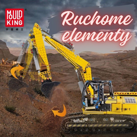 Koparka z klocków Klocki techniczne 1830 elementów Mould King