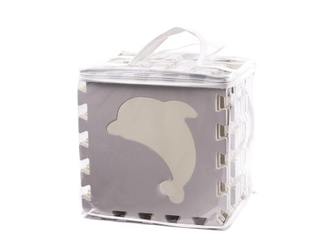 Puzzle piankowe mata kojec dla dzieci 36 elementów szary-ecru
