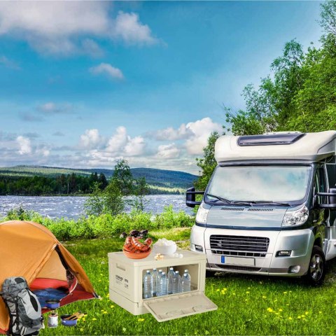 Pudełko campingowe skrzynka organizer do bagażnika