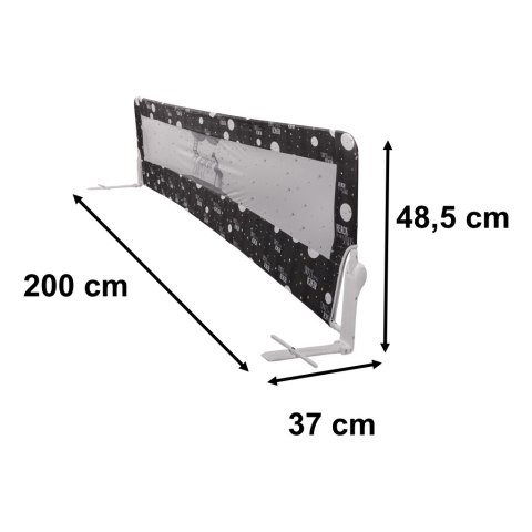 Barierka osłona ochronna do łóżka otwierana 200 cm czarna