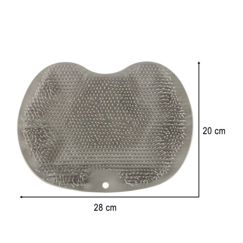 Myjka silikonowa do pleców stóp z przyssawkami masażer do mycia szczotka pod prysznic szary