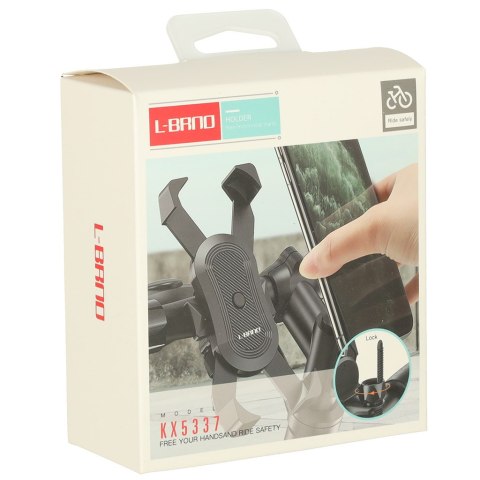 Uchwyt rowerowy motycyklowy na telefon czarny