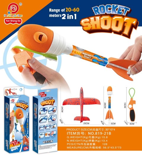 Zestaw Samolot Niebieski 2w1 z Wyrzutnią