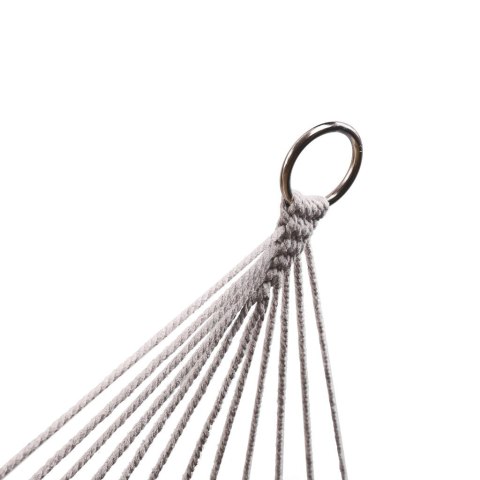 Hamak ogrodowy boho siatka frędzle 200cm szary