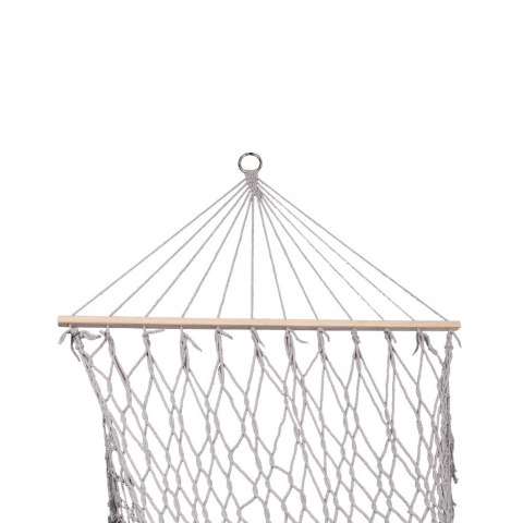 Hamak ogrodowy boho siatka frędzle 200cm szary