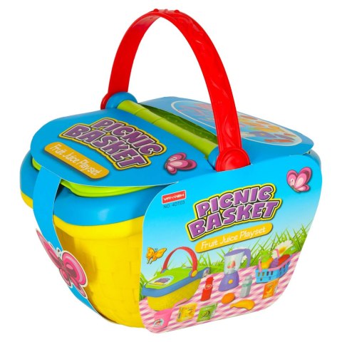 Kosz piknikowy koszyk fast food pizza burger jedzenie prowiant przekąski na piknik