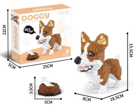 Klocki Piesek do Złożenia Wels Corgi- zestaw konstrukcyjny 3D 1200el.