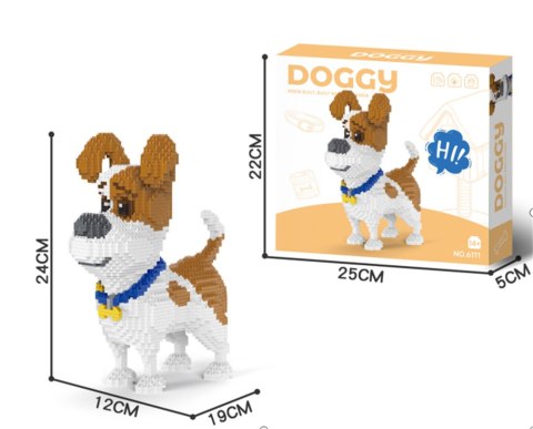 Klocki Piesek do Złożenia Jack Russell zestaw konstrukcyjny 3D 1930el.