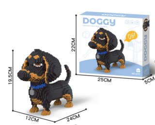 Klocki Piesek do Złożenia Jamnik - zestaw konstrukcyjny 3D 1930el.