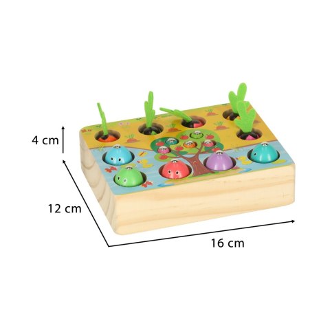 Gra drewniana magnetyczna zręcznościowa łowienie rybek warzyw złap robaczka