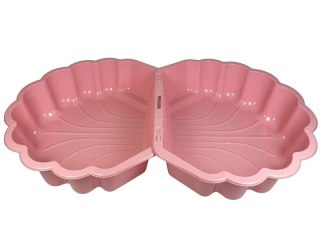 Piaskownica zamykana basen Muszelka Twins podwójna 2w1 174x79x20cm różowa