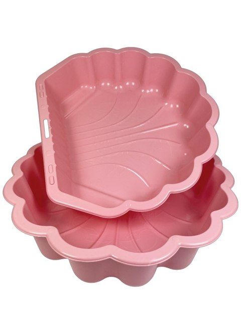 Piaskownica zamykana basen Muszelka Twins podwójna 2w1 174x79x20cm różowa