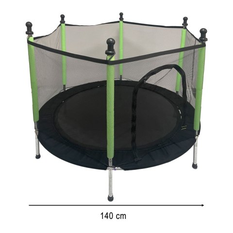 Trampolina ogrodowa dla dzieci siatka 140 cm zielona