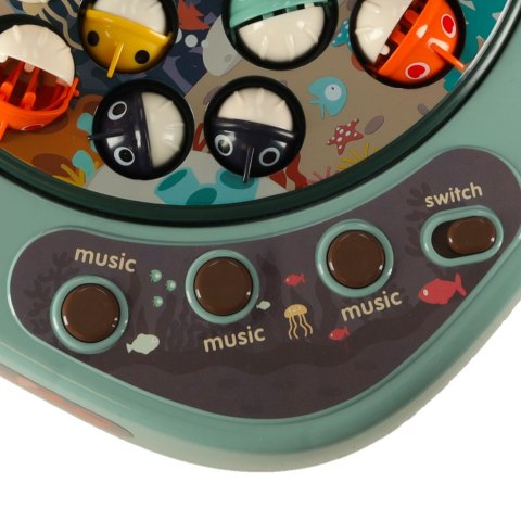 Gra zręcznościowa rodzinna rybki łowienie rybek + akcesoria niebieska 27el.