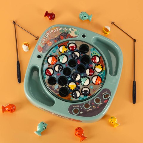 Gra zręcznościowa rodzinna rybki łowienie rybek + akcesoria niebieska 27el.