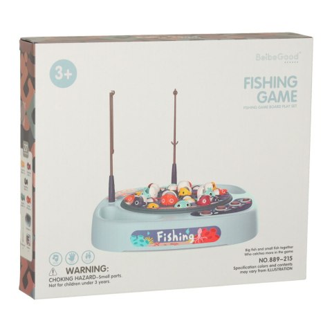 Gra zręcznościowa rodzinna rybki łowienie rybek + akcesoria niebieska 27el.