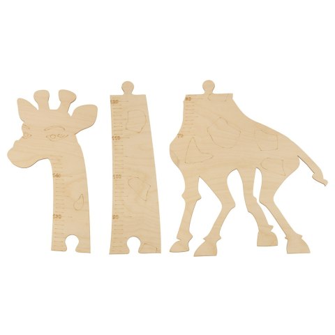 Miarka wzrostu żyrafa drewniana 125 cm naturalne drewno + tablica kredowa 32 x 44 cm