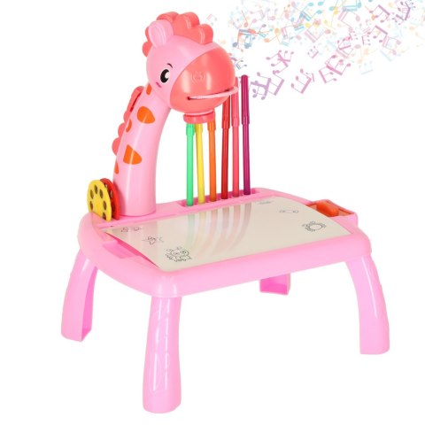 Projektor rzutnik stolik stół do rysowania żyrafa różowa