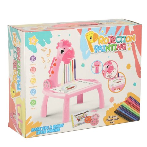 Projektor rzutnik stolik stół do rysowania żyrafa różowa