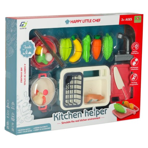 Zlewozmywak zlew do mycia naczyń dla dzieci akcesoria owoce warzywa do krojenia na rzepy