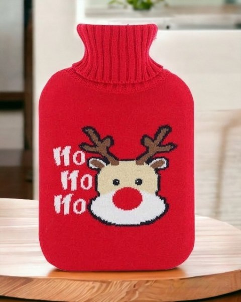 POKROWIEC ŚWIĄTECZNY ZIMOWY DUŻY TERMOFOR GUMOWY NA WODĘ RENIFER 2L