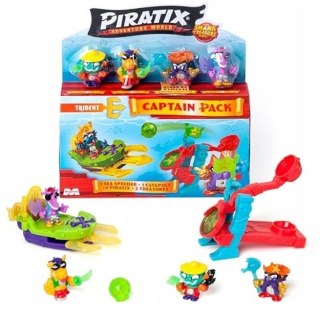 Piratix 2 Shark Treasure Capitan Pack pojazd morski 4 figurki katapulta