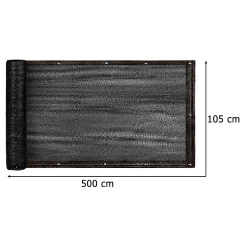 Osłona balkonowa LUARO mata maskująca siatka cieniująca na balkon taras 150g/m2 105x500cm UV