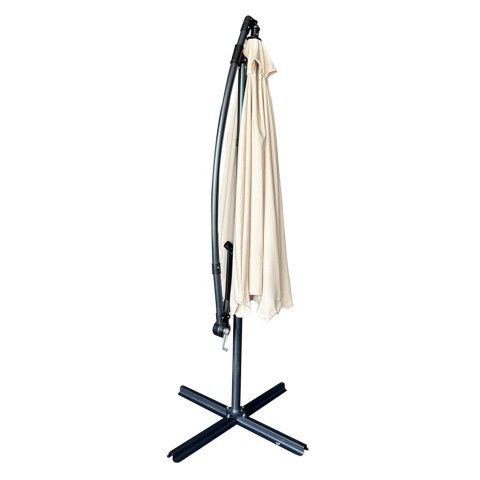 Parasol ogrodowy duży składany z wysięgnikiem 290cm beżowy