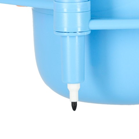 Robot edukacyjny interaktywny nauka rysowania pisania zestaw fiszki mazaki niebieski