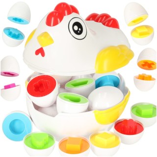Układanka edukacyjna sorter dopasuj kształty jajka 10 szt. kura