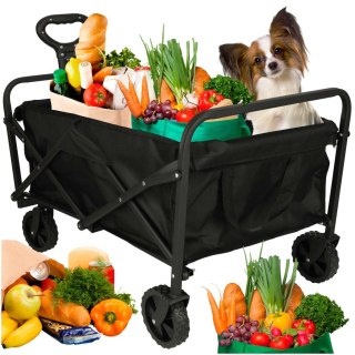 Wózek transportowy na zakupy plażowy składany turystyczny obracany 360 teleskopowy uchwyt