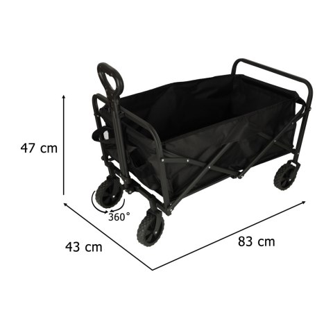 Wózek transportowy na zakupy plażowy składany turystyczny obracany 360 teleskopowy uchwyt