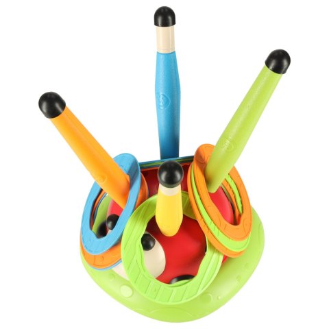 Gra sportowa zręcznościowa dla dzieci skakanka rzut do celu wyrzutnia biedronka 3w1