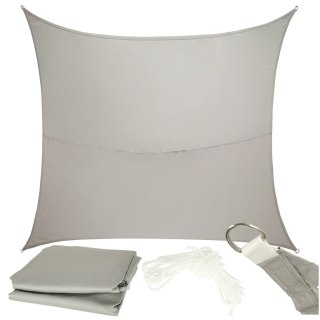 Żagiel przeciwsłoneczny LUARO ogrodowy tarasowy wodoodporny 4x4x4m kwadratowy szary