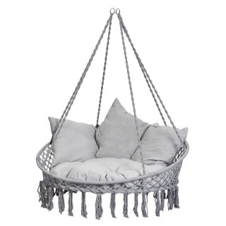 Huśtawka bocianie gniazdo z oparciem ogrodowa 120x140x140 XXL szare