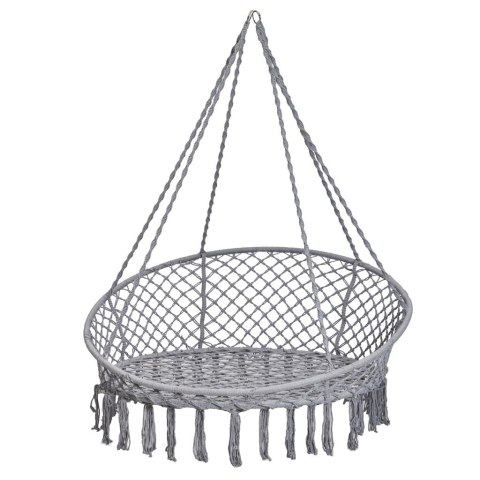 Huśtawka bocianie gniazdo z oparciem ogrodowa 120x140x140 XXL szare