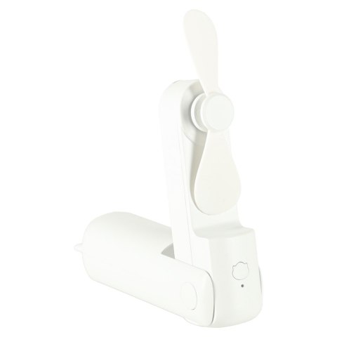 Wiatrak biurkowy wentylator mini ręczny składany wiatraczek przenośny USB biały