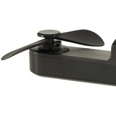 Wiatrak biurkowy wentylator mini ręczny składany wiatraczek przenośny USB czarny