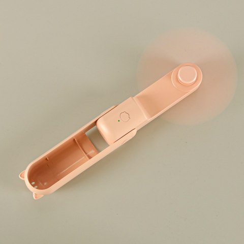 Wiatrak biurkowy wentylator mini ręczny składany wiatraczek przenośny USB różowy