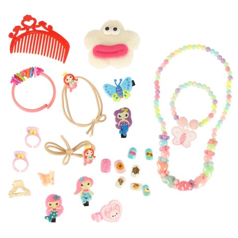 Kuferek zestaw kosmetyków do makijażu i paznokci makeup kosmetyki cienie lakiery szuflady syrenka