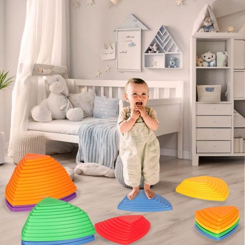 Ścieżka sensoryczna kamienie rzeczne do treningu równowagi podłoga to lawa gra 11 elementów kolorowa